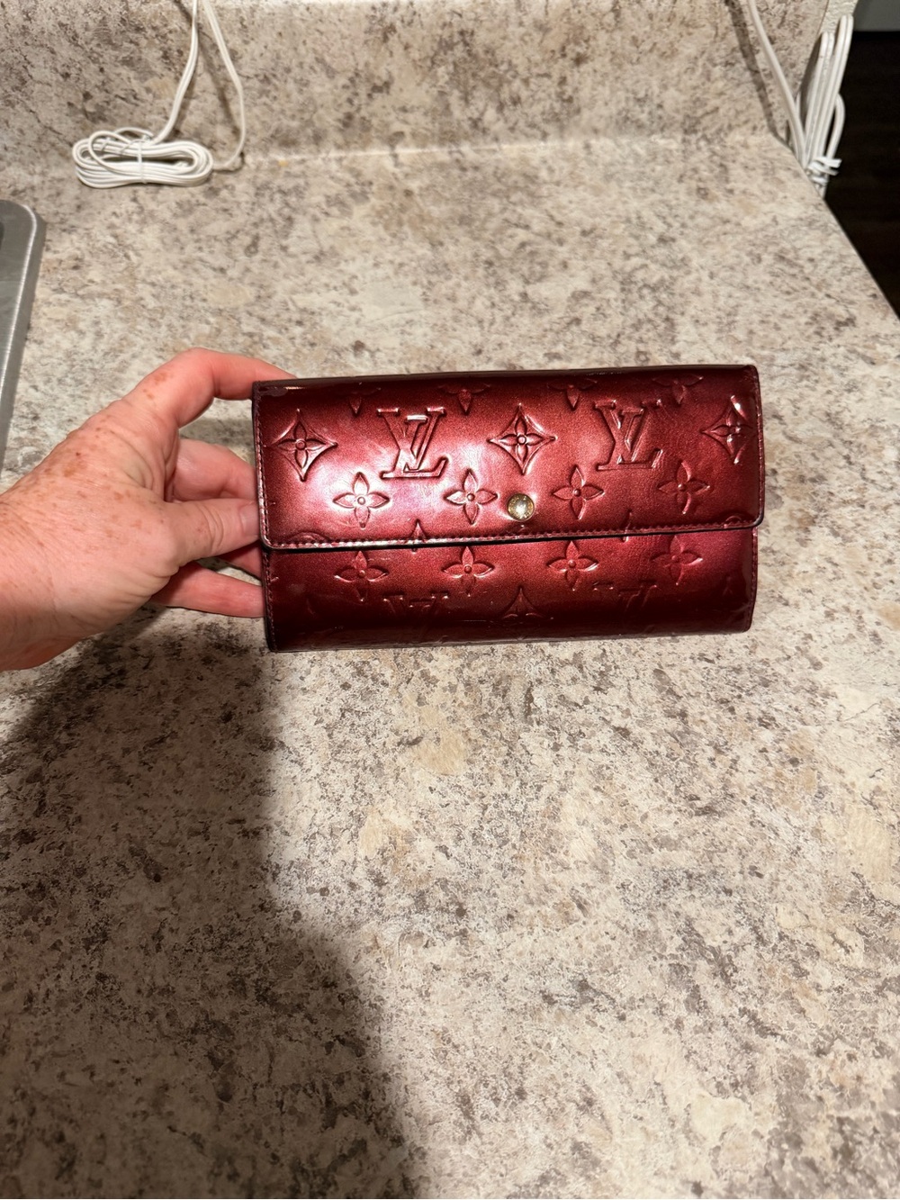 Louis Vuitton Amarante Vernis Embossed Wallet